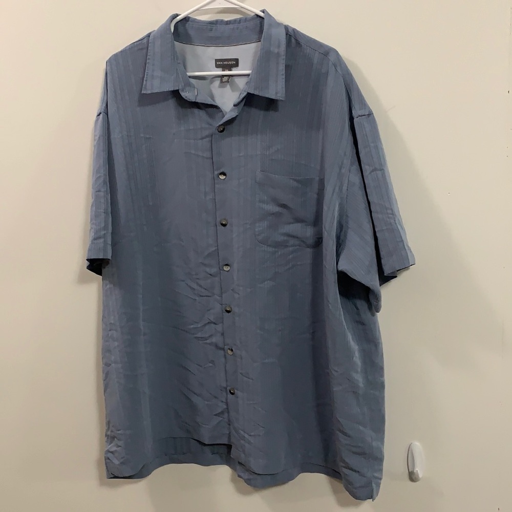 Menโs Van Heusen Dress Shirt Slate blue Sz 2XL